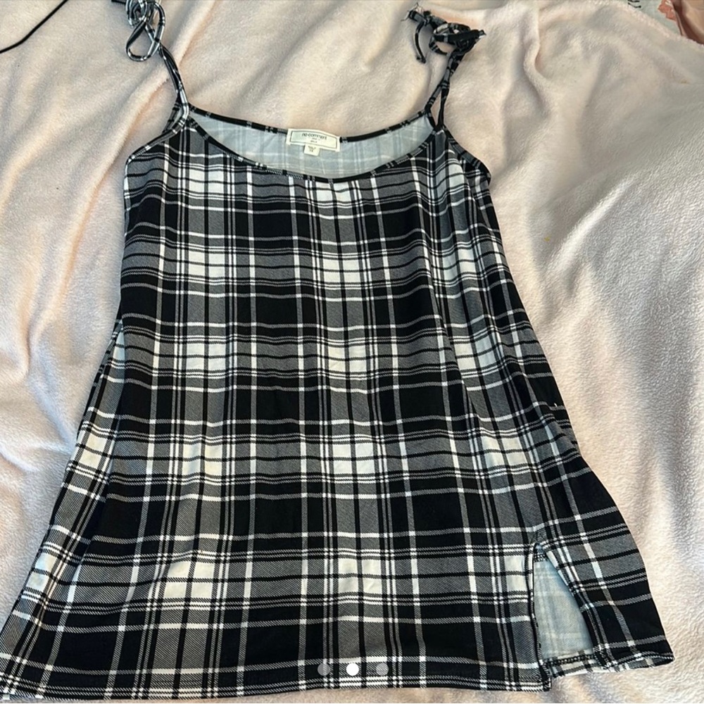 Plus Plaid Pinafore Dress